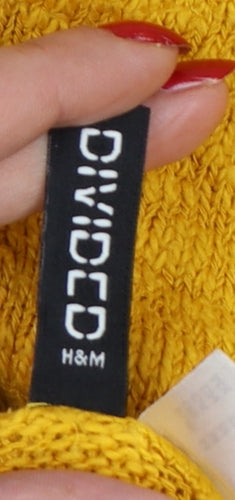 H&M Divided Women Yellow UK 12 M Crew Neck Knit Pullover Jumper