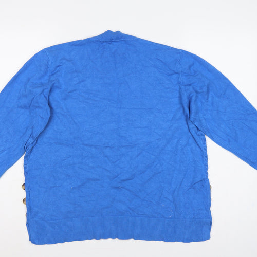 Paramour Women’s Blue L Rib Knit Side Button Viscose Jumper