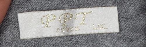 PPT Women Grey XL Henley Mock Neck Knit Jumper Button Detail