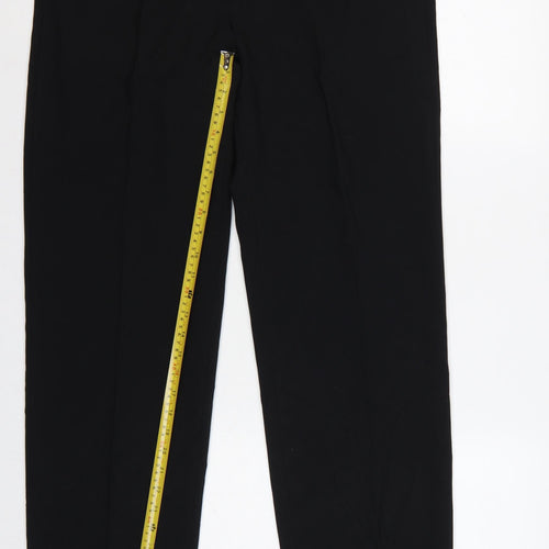 Marks and Spencer Men Black 36 31 Regular Straight Dress Trousers