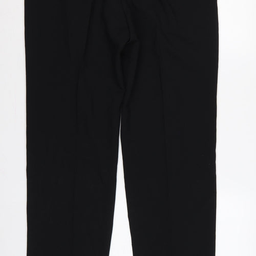 Marks and Spencer Men Black 36 31 Regular Straight Dress Trousers