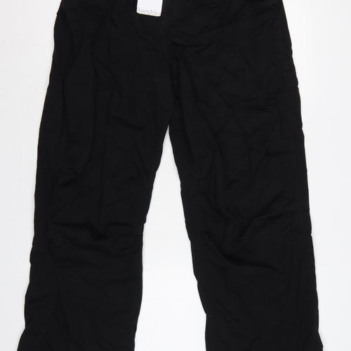 Bershka Women’s Black L Wide-Leg Drawstring Trousers UK 12