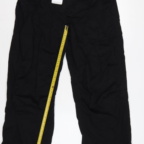Bershka Women’s Black L Wide-Leg Drawstring Trousers UK 12