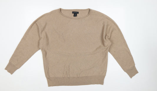 Cynthia Rowley Women’s Beige L Cotton Blend Round Neck Jumper
