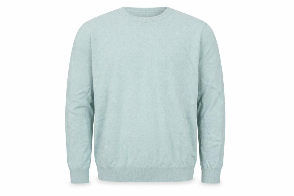 Marks and Spencer Men Green L Pure Cotton Crew Neck Pullover Jumper