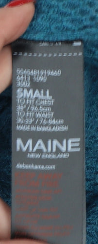 Maine New England Men’s Blue Small Textured Knit Crew Neck Jumper
