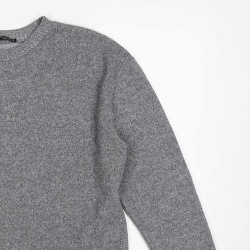Zara Women’s Grey Size S Crew Neck Knit Relaxed Pullover Jumper
