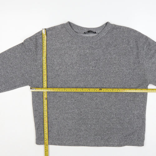 Zara Women’s Grey Size S Crew Neck Knit Relaxed Pullover Jumper