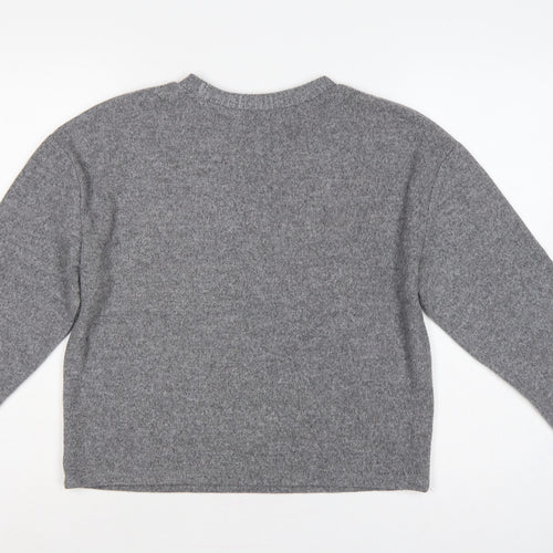 Zara Women’s Grey Size S Crew Neck Knit Relaxed Pullover Jumper
