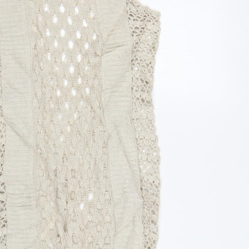 AllSaints Women Beige UK 8 Long Maxi Hand Crochet Bohemian Dress