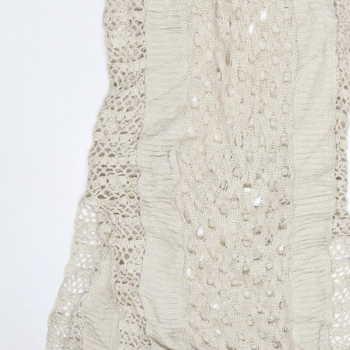 AllSaints Women Beige UK 8 Long Maxi Hand Crochet Bohemian Dress
