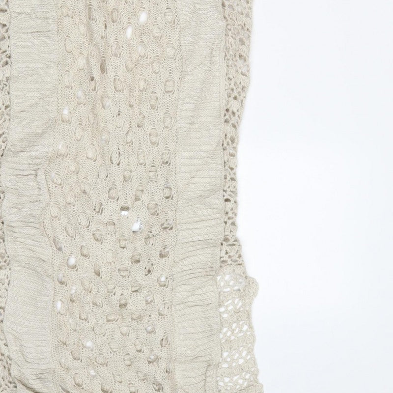 AllSaints Women Beige UK 8 Long Maxi Hand Crochet Bohemian Dress