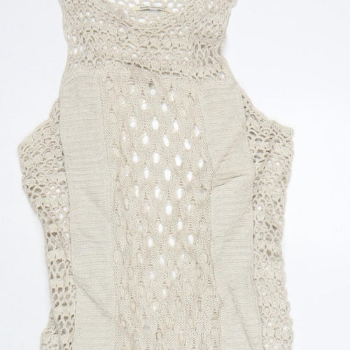 AllSaints Women Beige UK 8 Long Maxi Hand Crochet Bohemian Dress