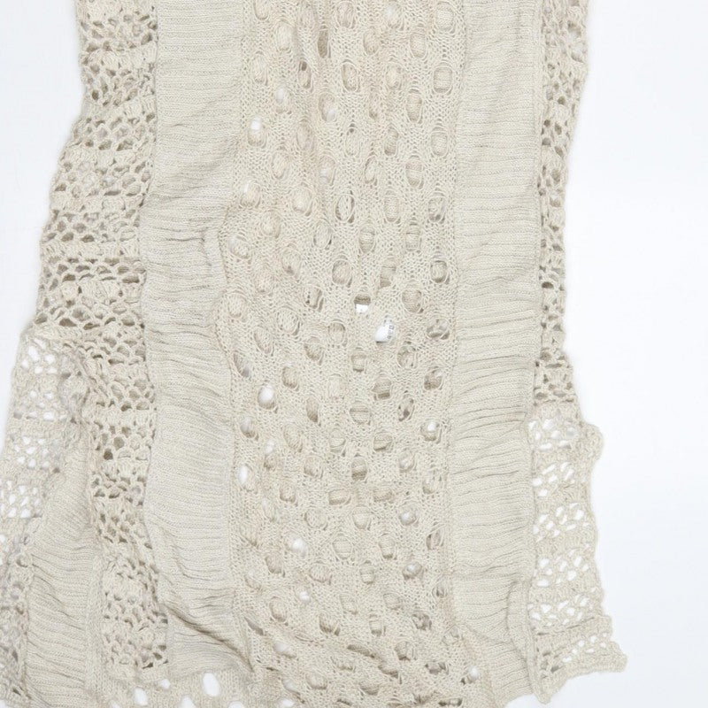 AllSaints Women Beige UK 8 Long Maxi Hand Crochet Bohemian Dress