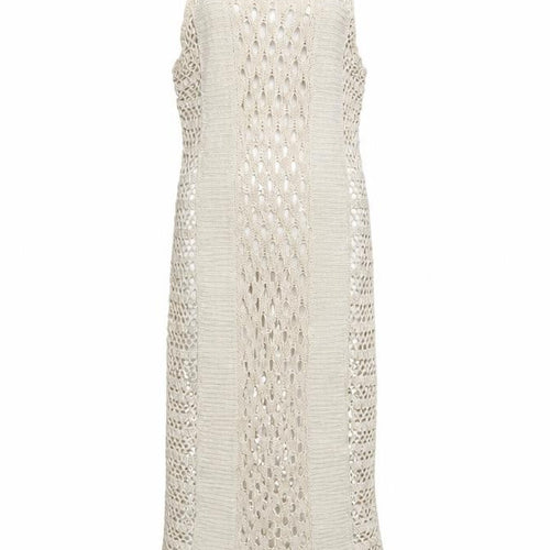 AllSaints Women Beige UK 8 Long Maxi Hand Crochet Bohemian Dress