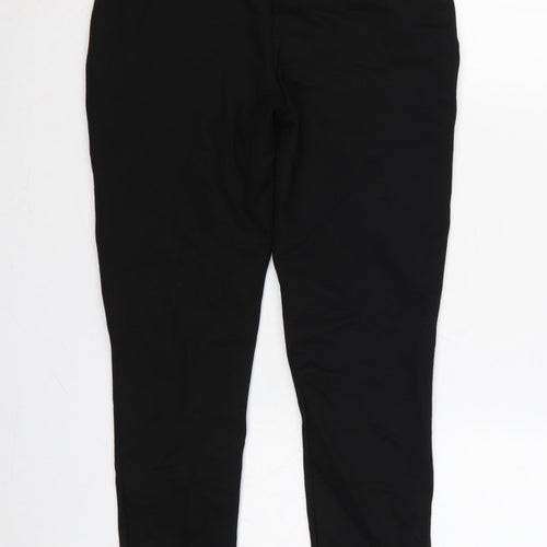 Zara Women Black High Rise Stretch Textured Waist Leggings UK L