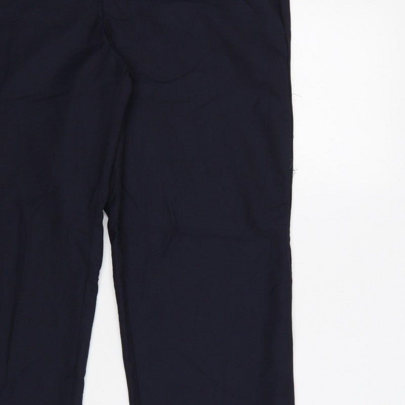 Zara Women’s Blue M Straight Leg Smart Trousers Pockets
