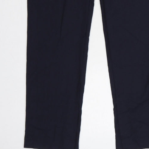 Zara Women’s Blue M Straight Leg Smart Trousers Pockets