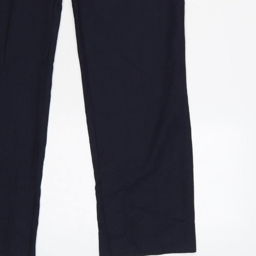 Zara Women’s Blue M Straight Leg Smart Trousers Pockets