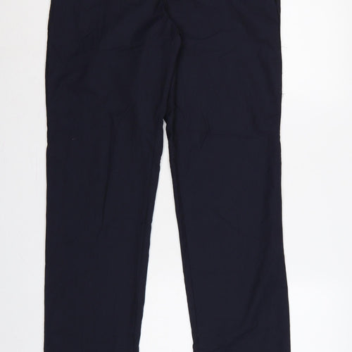 Zara Women’s Blue M Straight Leg Smart Trousers Pockets