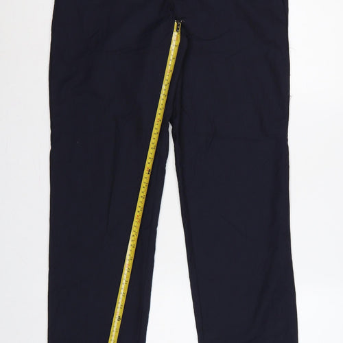 Zara Women’s Blue M Straight Leg Smart Trousers Pockets