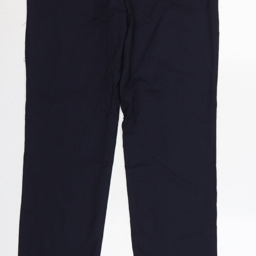 Zara Women’s Blue M Straight Leg Smart Trousers Pockets