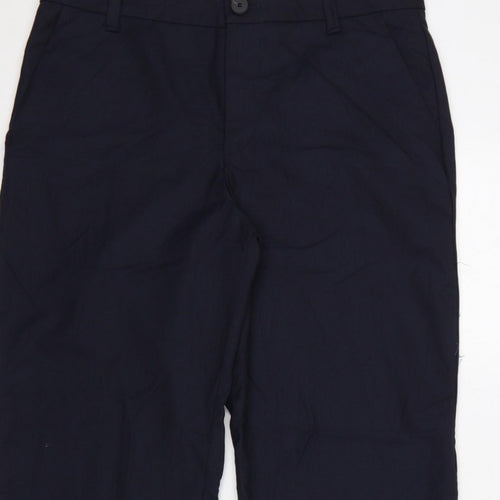 Zara Women’s Blue M Straight Leg Smart Trousers Pockets