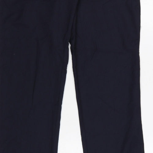 Zara Women’s Blue M Straight Leg Smart Trousers Pockets