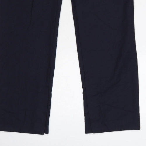 Zara Women’s Blue M Straight Leg Smart Trousers Pockets