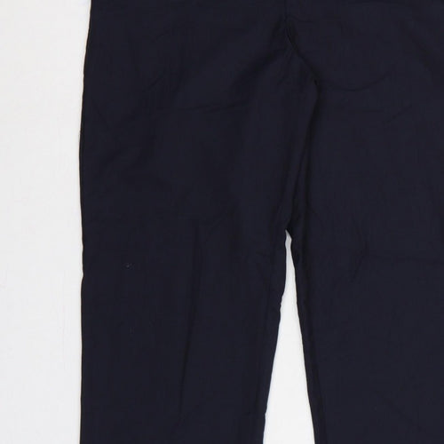 Zara Women’s Blue M Straight Leg Smart Trousers Pockets