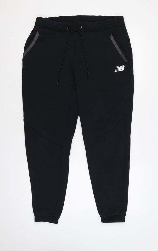 New Balance Men's Black M Jogger Trousers Tapered Drawstring Logo