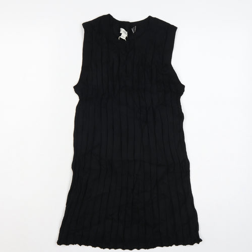 Marks and Spencer Women Black S Tunic Rib Knit Tank Top