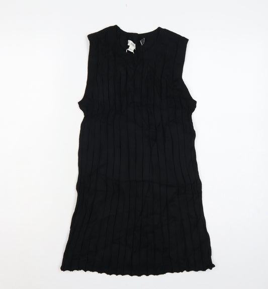 Marks and Spencer Women Black S Tunic Rib Knit Tank Top