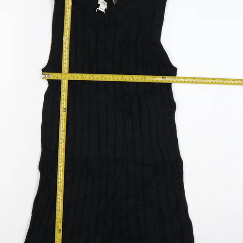 Marks and Spencer Women Black S Tunic Rib Knit Tank Top