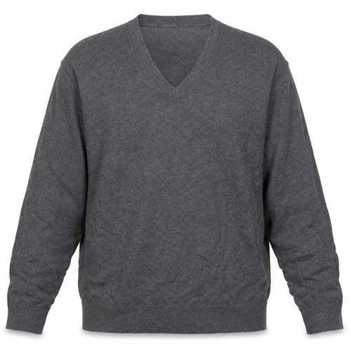Banana Republic Men’s Grey L V-Neck Cotton Cashmere Pullover Jumper