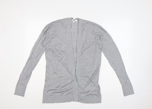 Uniqlo Women Grey S Open V-Neck Lyocell Silk Knit Cardigan