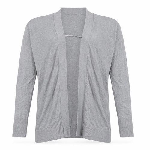 Uniqlo Women Grey S Open V-Neck Lyocell Silk Knit Cardigan