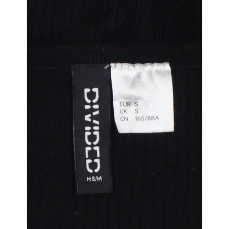 Divided H&M Women’s Black S Rib Knit V-Neck Wrap Jumper Tie Belt