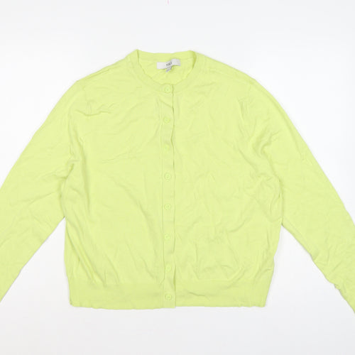 M&S Women Yellow Size 16 Lightweight Button Front Knit Cardigan