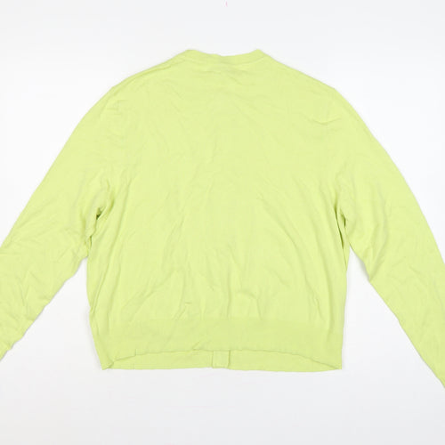 M&S Women Yellow Size 16 Lightweight Button Front Knit Cardigan