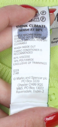 M&S Women Yellow Size 16 Lightweight Button Front Knit Cardigan