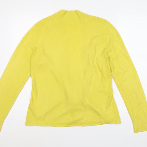Wallis Women Yellow UK 16 Tie Belt Open Knit Wrap Cardigan Long Sleeve