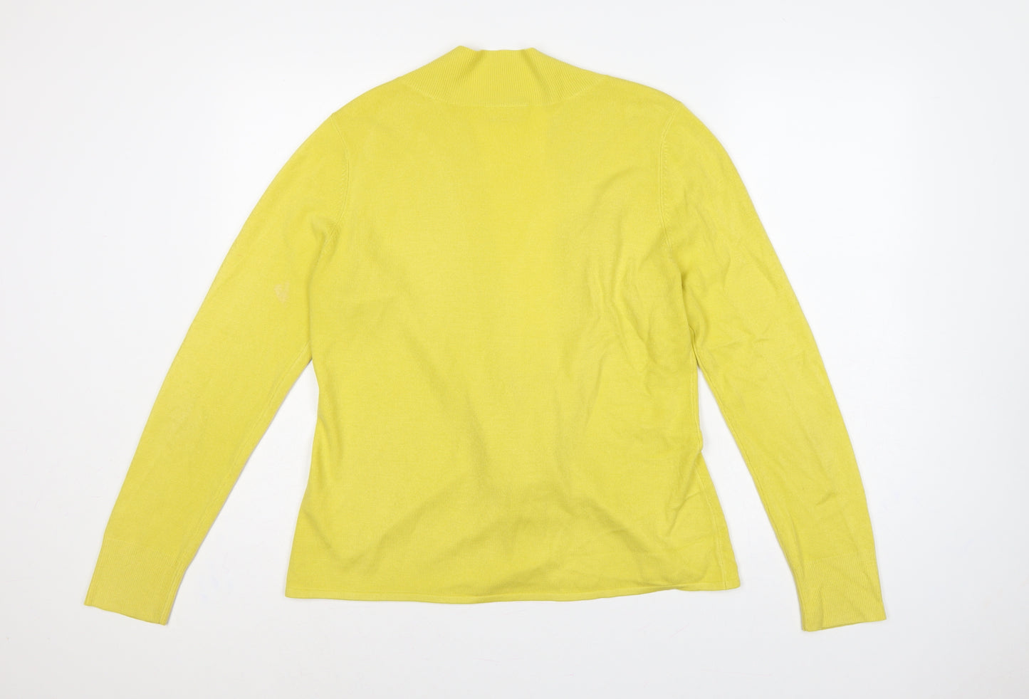 Wallis Women Yellow UK 16 Tie Belt Open Knit Wrap Cardigan Long Sleeve