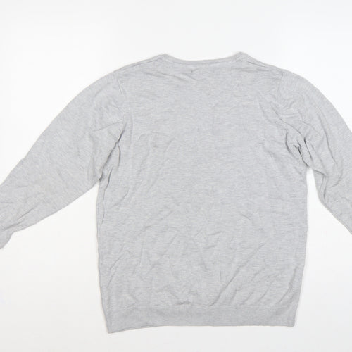 Bonmarché Women Grey Size 16 Sequin Polka Dot Knit Jumper
