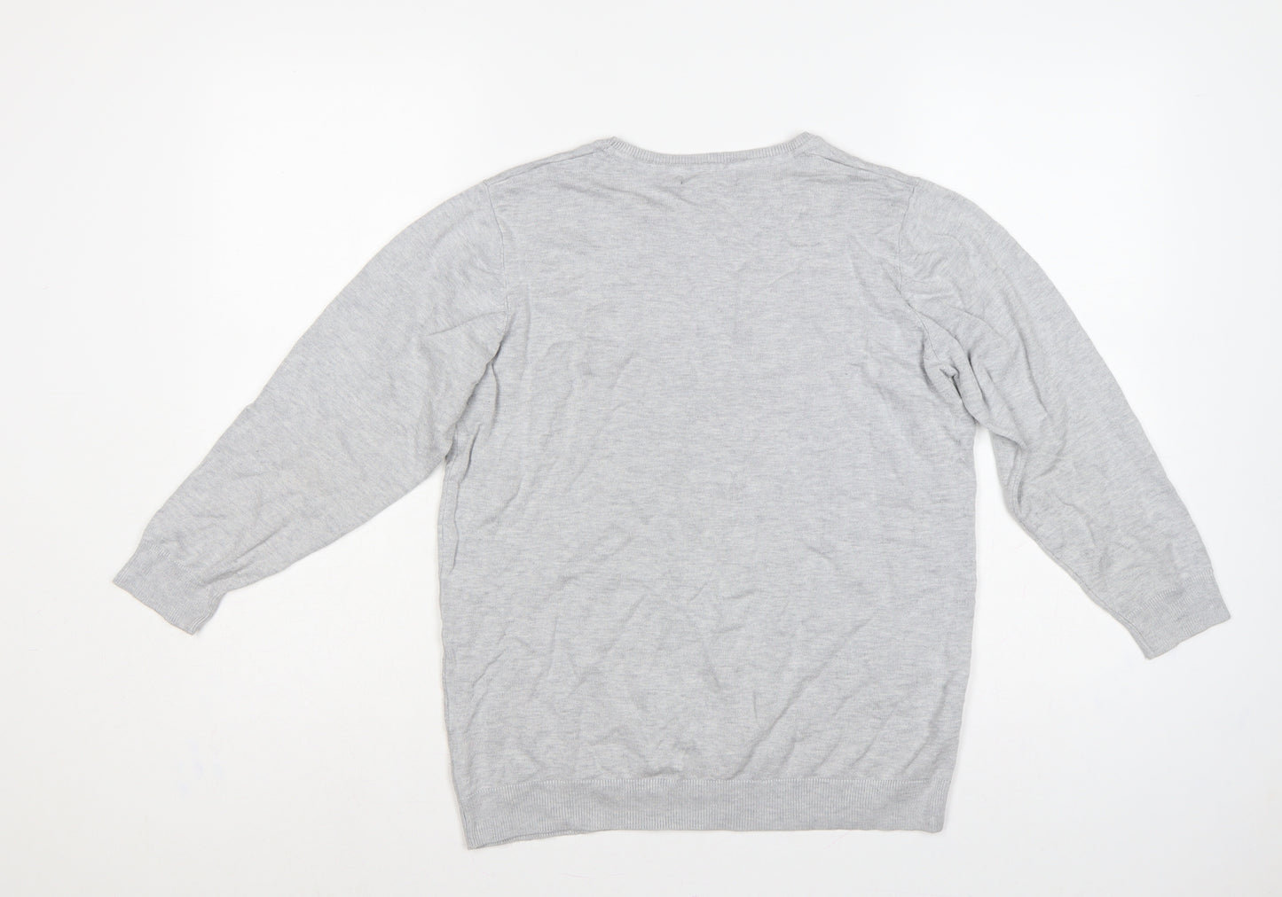Bonmarché Women Grey Size 16 Sequin Polka Dot Knit Jumper