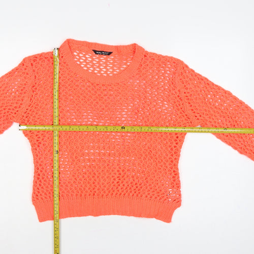 Select Women’s Orange UK 14 Open-Knit Long Sleeve Pullover Jumper