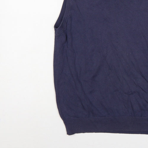 Marks and Spencer Autograph Men Blue M V-Neck Knit Jumper Vest