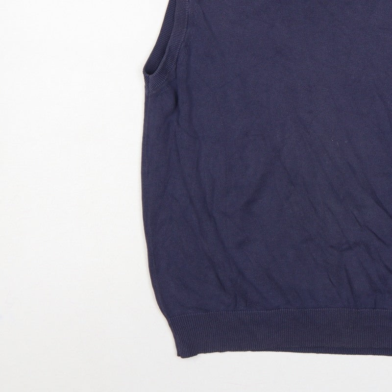 Marks and Spencer Autograph Men Blue M V-Neck Knit Jumper Vest