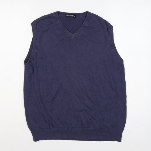Marks and Spencer Autograph Men Blue M V-Neck Knit Jumper Vest