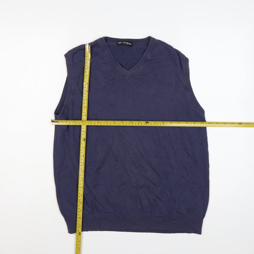 Marks and Spencer Autograph Men Blue M V-Neck Knit Jumper Vest